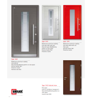 Type 1107 ModernLine – Designer ModernLine Aluminium-Wood Entry Door, Clear and Patterned Glass Options, Triple Self-Locking, Customizable Hardware, RAL/DB Color Selection Available
